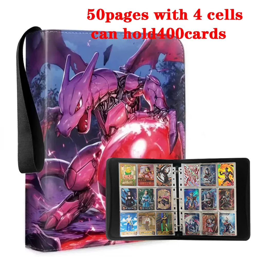 Nieuwe 400PCS PU Rits Fotoalbum Kaart Album Collectie Boek Anime Figuur Album Hobby Bestand voor Pokemones Kinderen Speelgoed geschenken op Voorraad