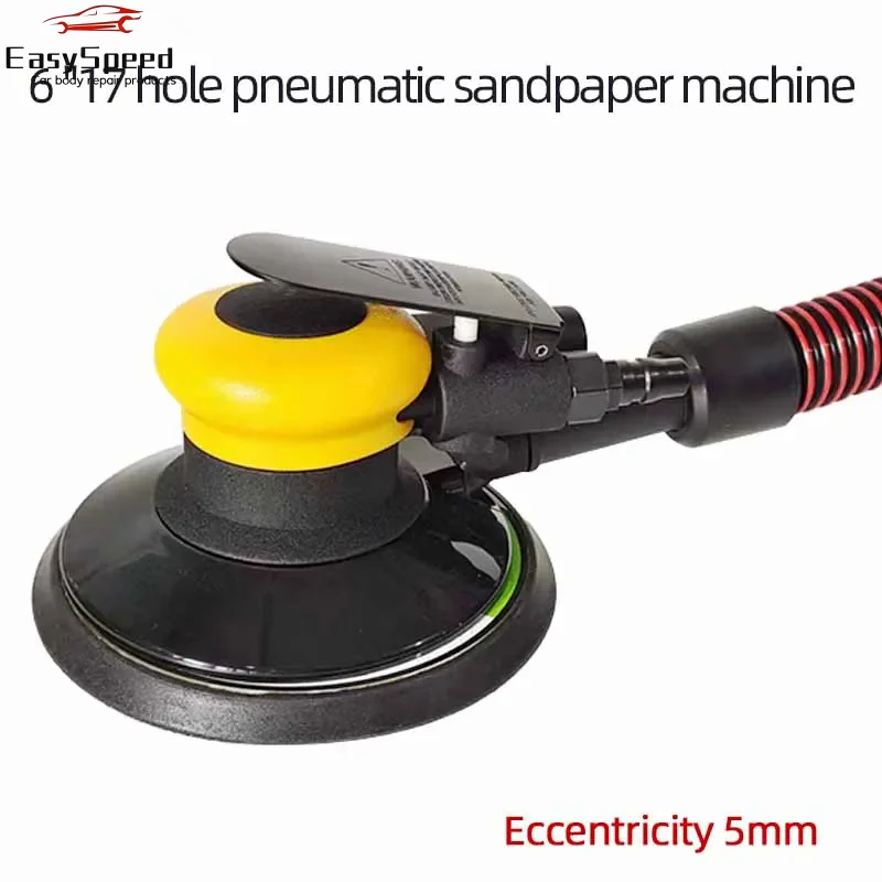 6 Inch 17-hole Pneumatic Sander Sandpaper Machine Round 150mm Dry Grinding Head Car Waxing Polishing Grinder Grinding Aircraft