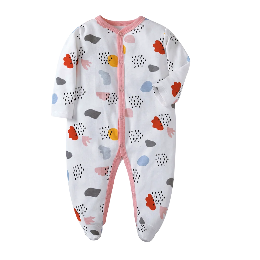 Four Seasons Newborn baby winter warm jumpsuit pajamas footed jumpsuit boy baby girl baby Fashion cartoon cute 0-1 years old