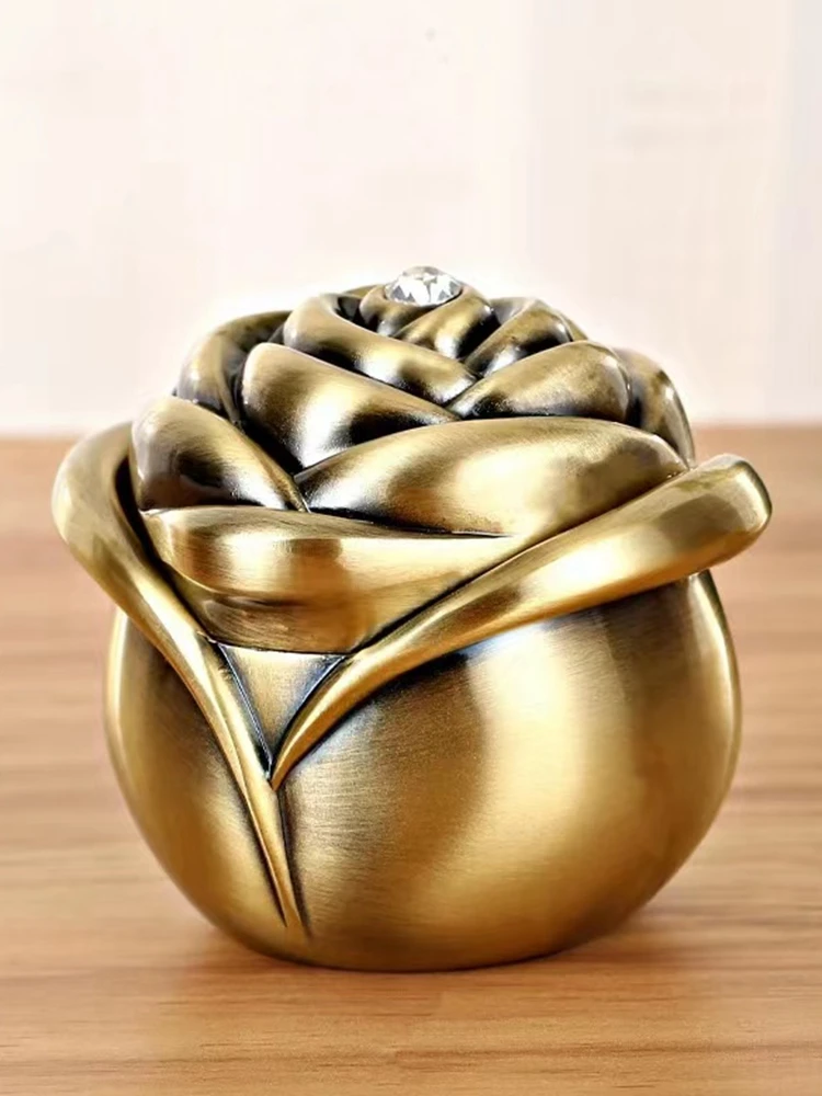 Metal European Retro Creative Rose Proposal Ring Box