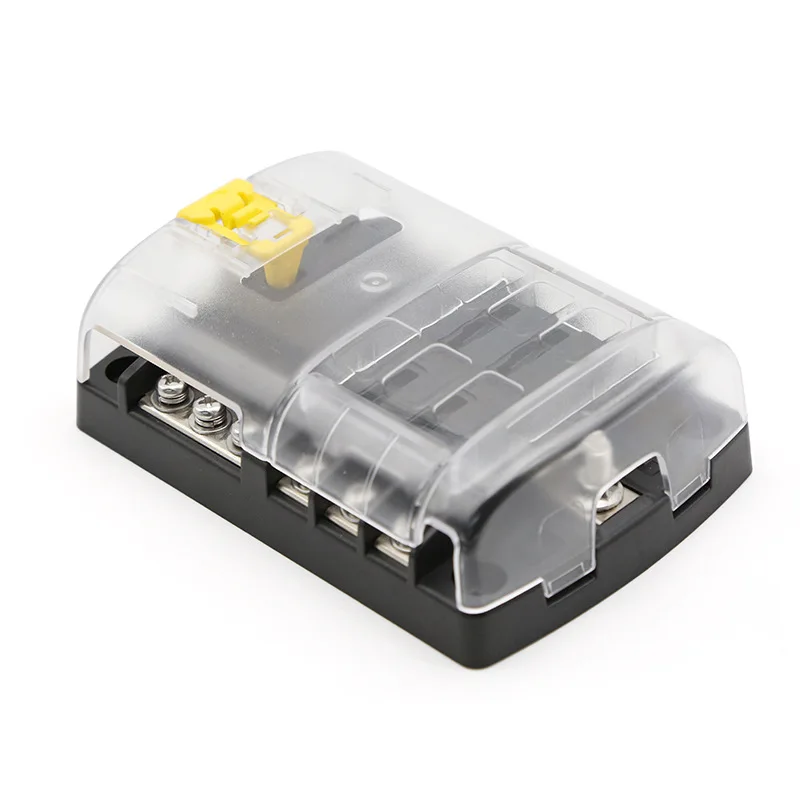 Car Fuse Holder 6-Way 12-Way LED Insulated Flame-Retardant RV Yacht Blade Fuse Box With Locking Clasp
