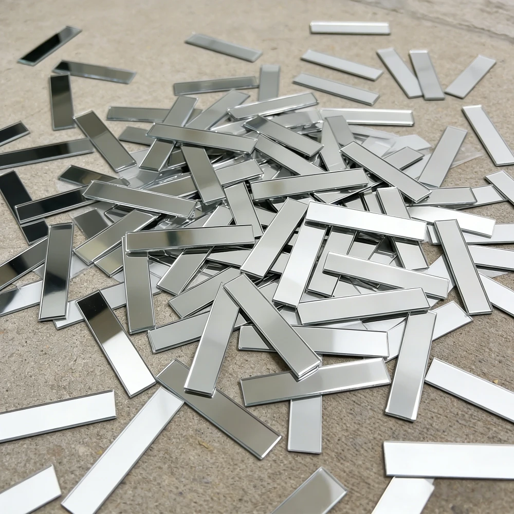 100/200 Stück DIY Rechteckige Spiegel-Wandaufkleber, Selbstklebende Handgemachte DIY Dekorative Spiegelaufkleber Dekoration