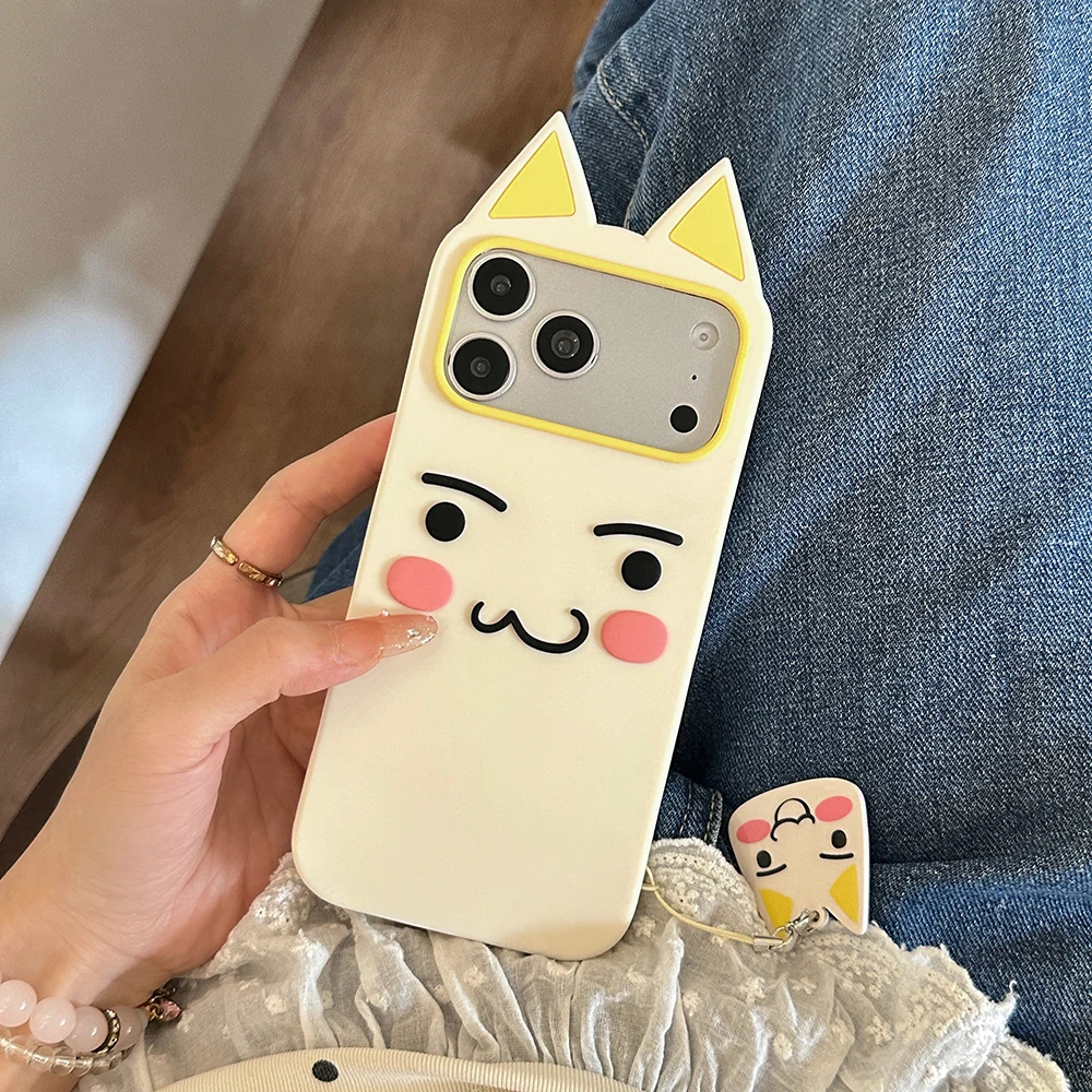 Niedliche 3D-Cartoon-Katzen-Handyhülle aus weichem Silikon für iPhone 16 17 18 Pro Max, lustige, stoßfeste Rückseite mit Anhänger – Detail 7