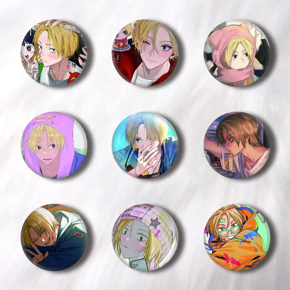 Anime Shin Asakura Creative Round Button Badges Cute Pin Brooch for Backpack Clothes Lapel Jewelry
