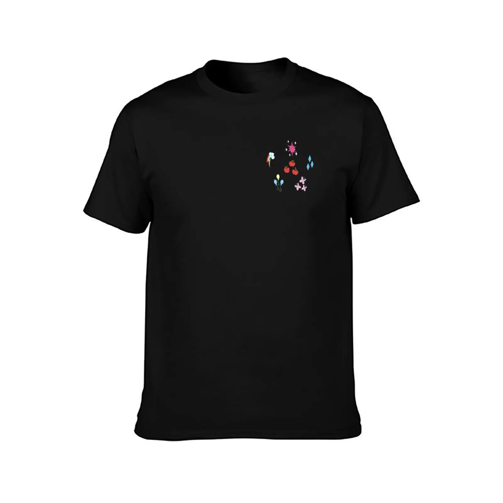 Elements of Harmony (6) Stars Rainbow Butterfly Diamond Ballons Apples MLP Cutie Mark Sign v2 T-Shirt Industrial Work Tee Shirt view 2