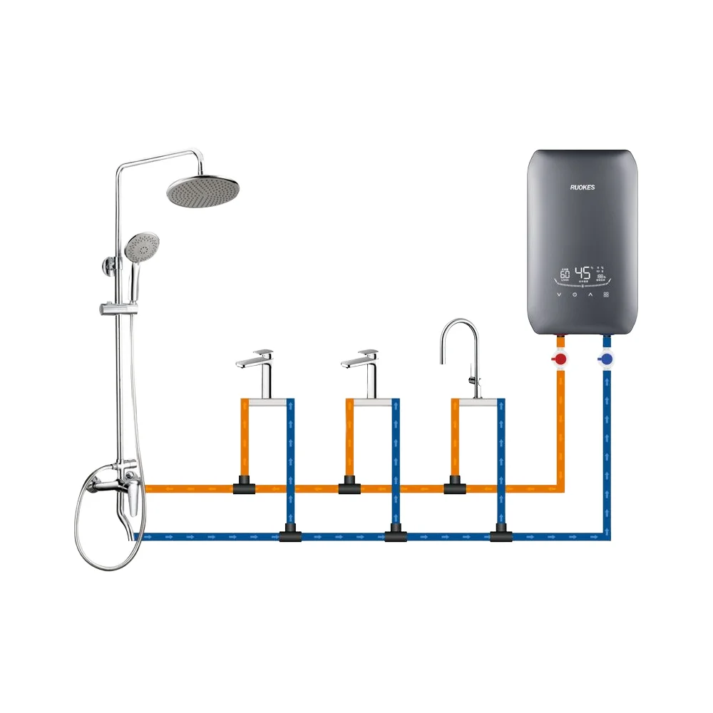 New Design Electric Water Heater Tankless Storage Household Hotel Use US Plug Metal Plastic Housing English Operating Language