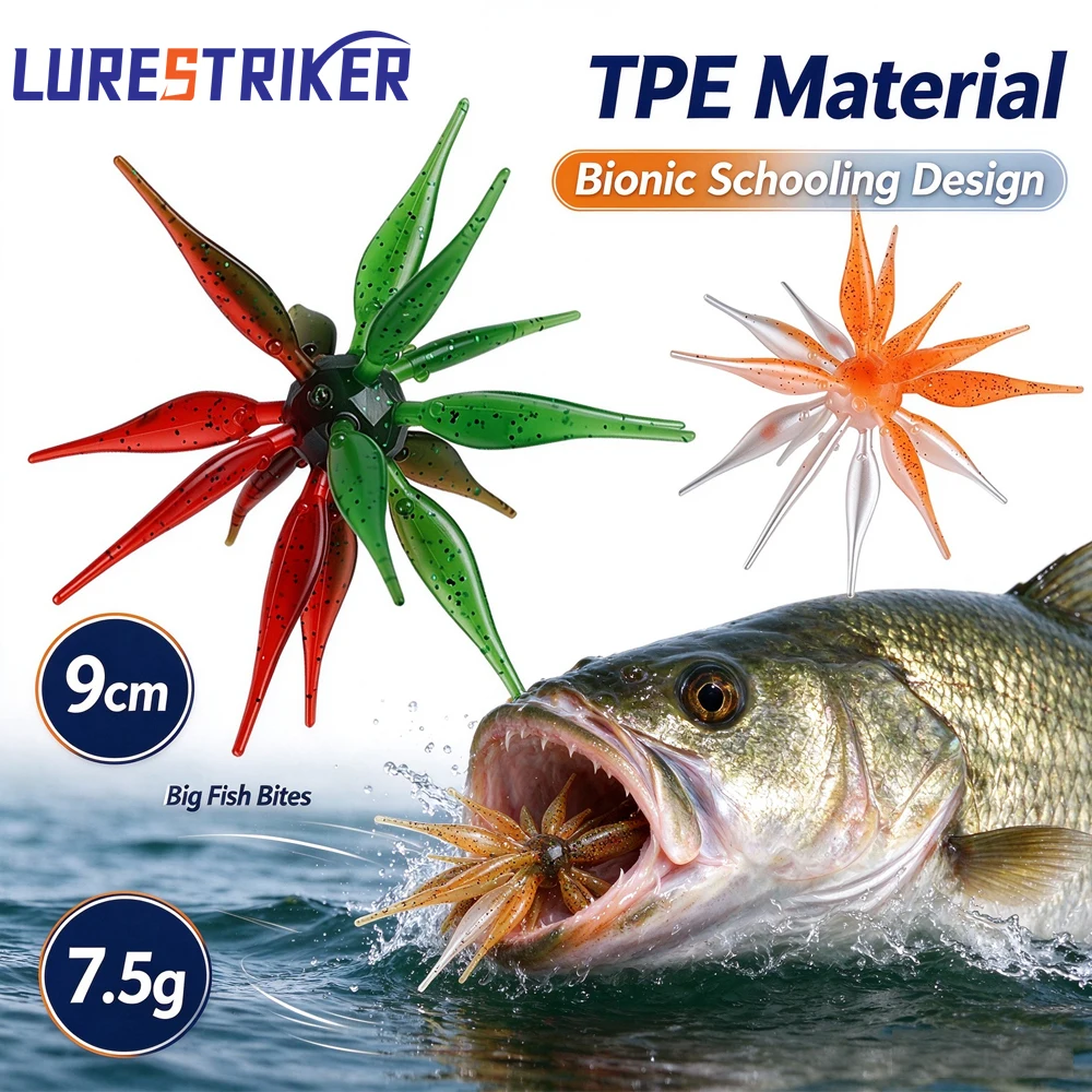 Fishing Lure Spinnerbait - 3Pcs/lot School-of-Fish Sea Urchin Soft Lure