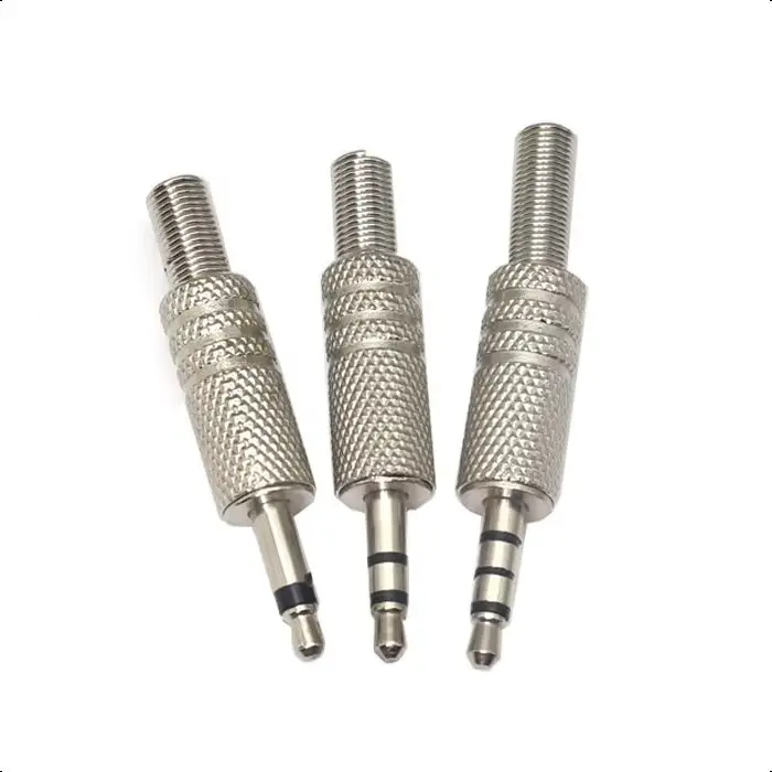 【5PCS】3.5mm 4-Pole TRRS Male Construction Plug Repair Headphone Jack Audio Soldering Replacement Connector Soldering For Earph