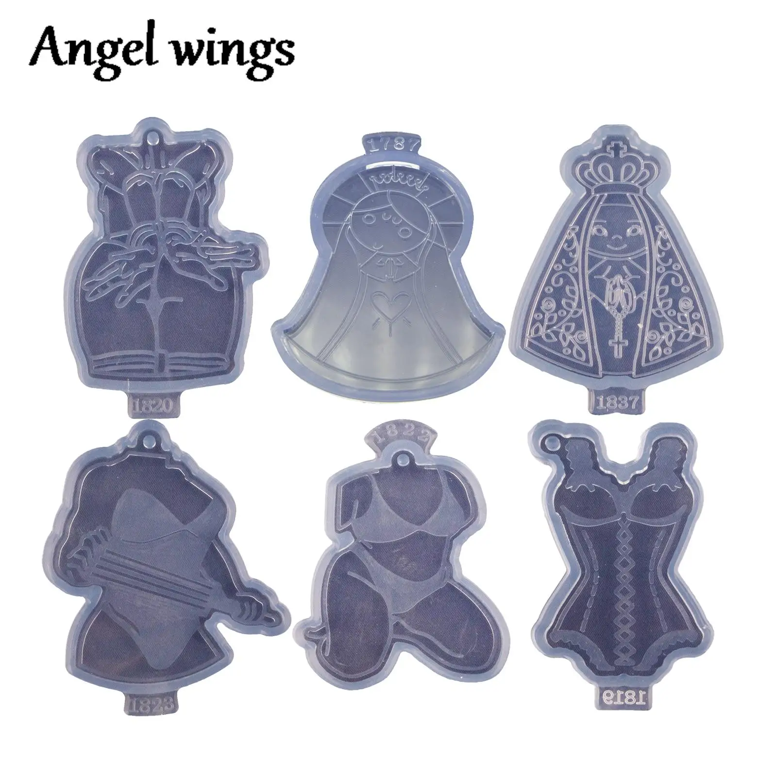 DY1787 Virgin Bone Resin Epoxy Silicone Princess Molds Sexy Woman Keychain Crafting Mold Chocolate Fondant Sugarcraft Molds