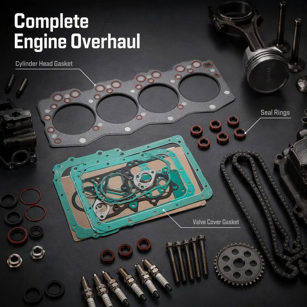 Set of Gaskets Kit Including Cylinder Head Gasket for Changchai ZN490BT