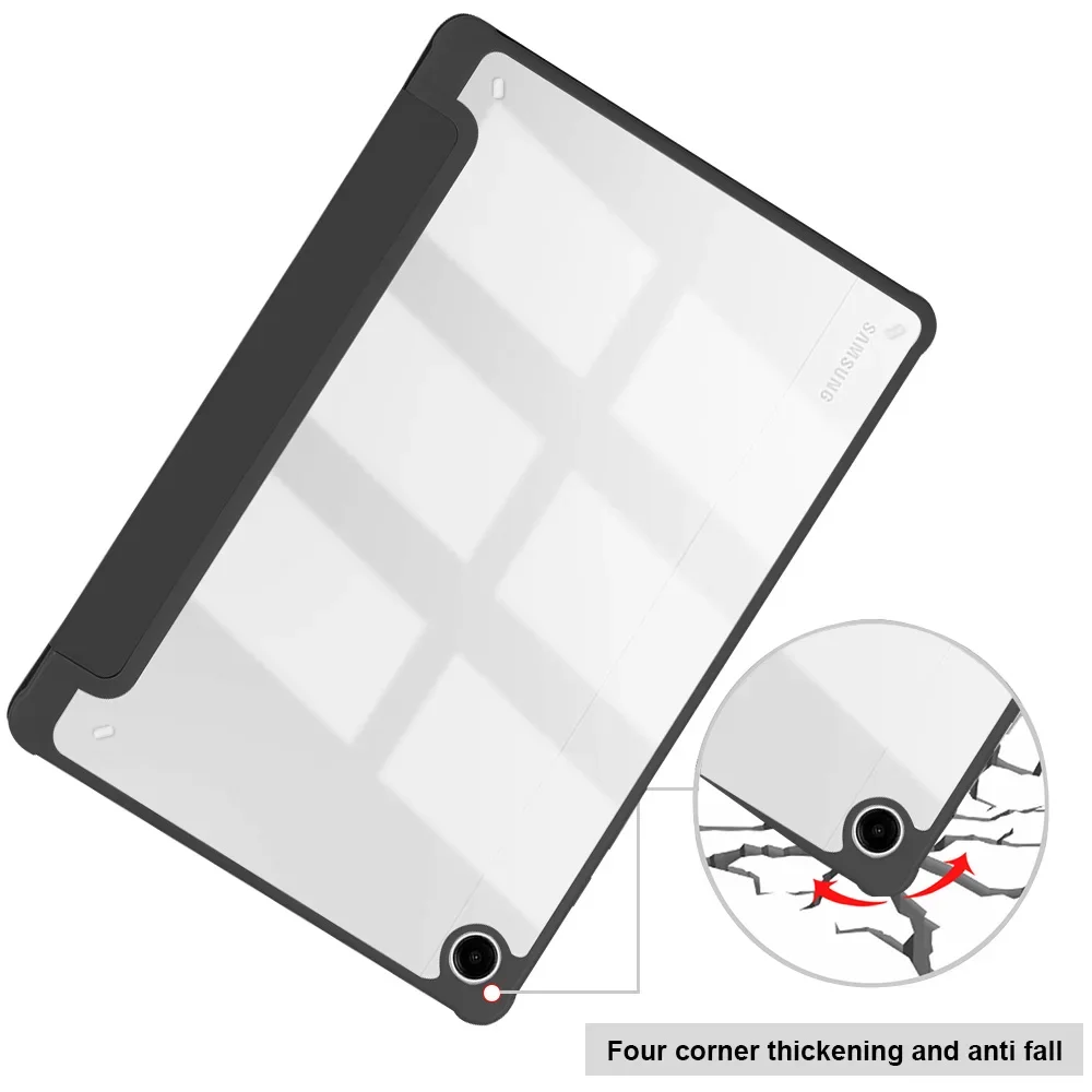 Tri-fold Protective Case for the Samsung Galaxy Tab A11 Plus/A9 Plus/A11 8.7/A9 8.7-inch; Magnetic Flip Cover with a Stylus Slot