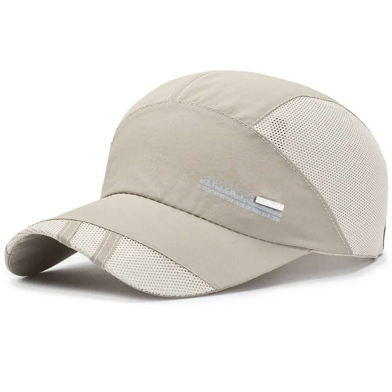 Breathable Mesh Baseball Cap Summer Quick Dry Sun Protection Sports Peaked Cap Adjustable Outdoor Running Fishing Hat Unisex