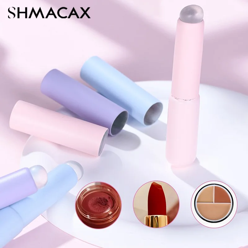 Pennello per labbra in Silicone con coperchio pennello correttore angolato come la punta delle dita Q pennelli per trucco rossetto morbido testa tonda No Broken