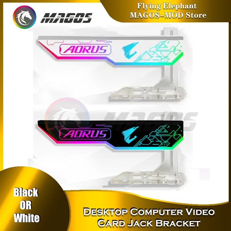 

Fantasy GPU Bracket ARGB AURA SYNC Video Card Jack Bracket Vertical Installation For ASUS MSI AORUS Faith Black/White PC MOD