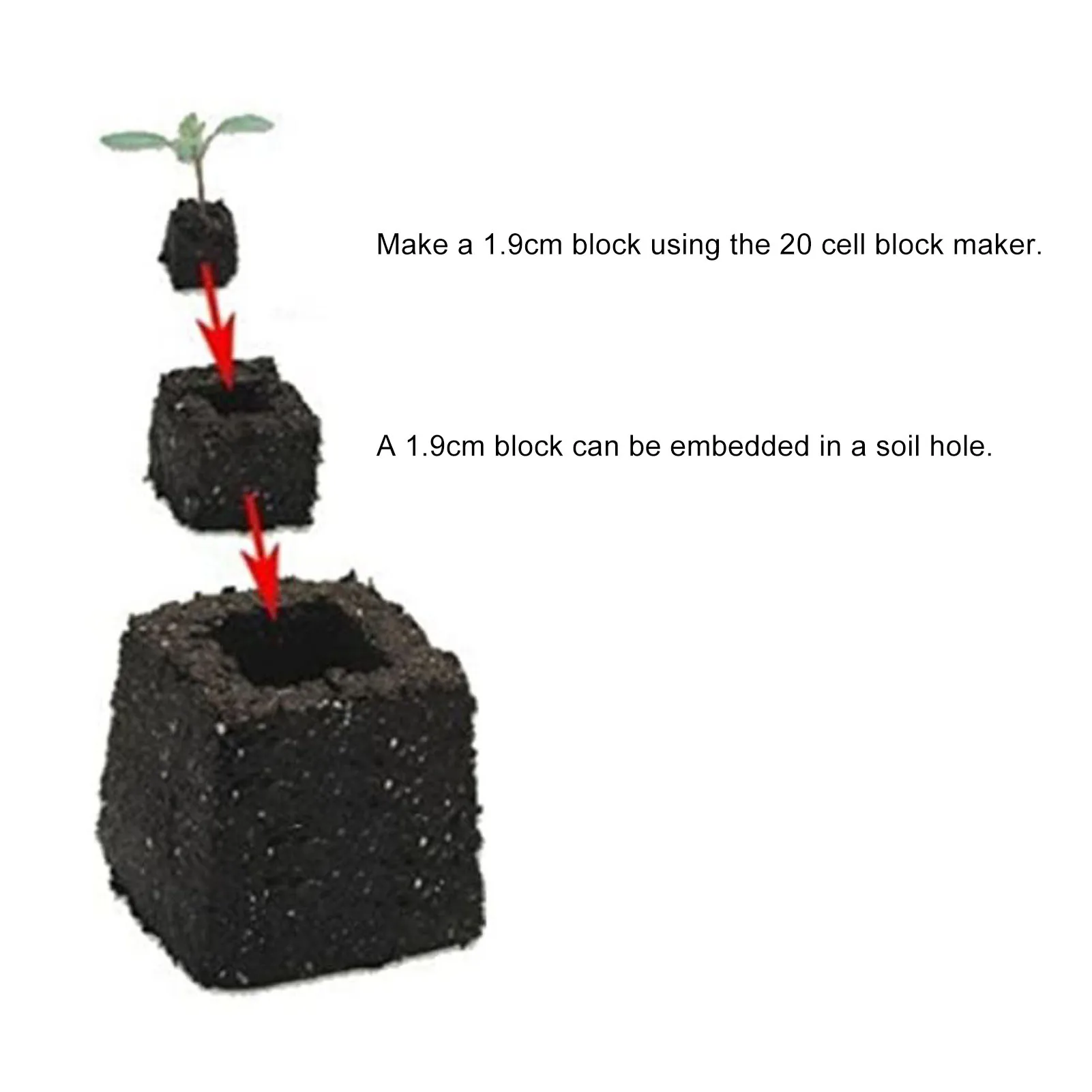 Soil Block Maker 20 Cells Manual Eco Friendly Space Saving with Comfortable Grip Soil Blocker for Garden