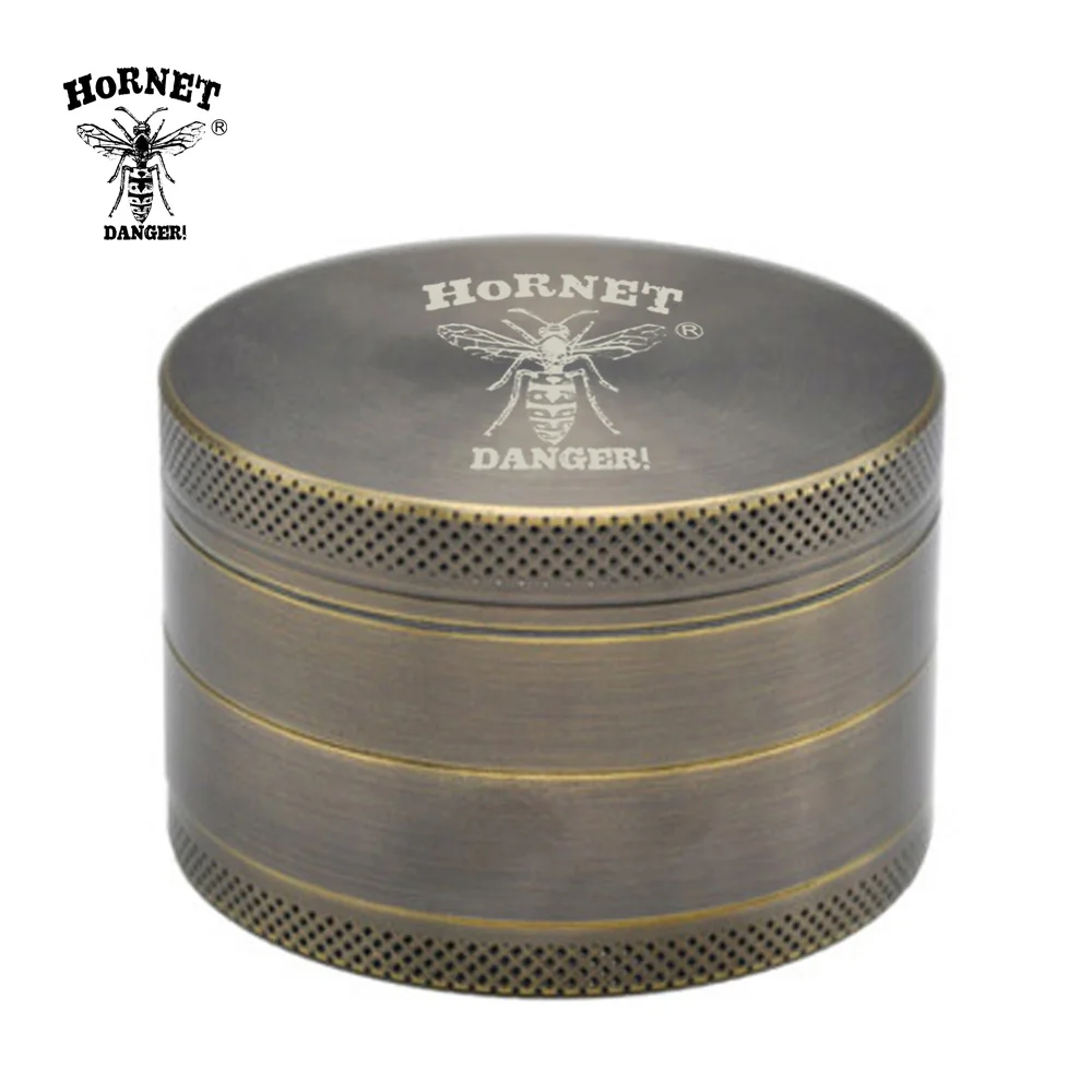 Hornet Hard Plated 60MM 4 Layers Portable Zinc Alloy herb Grinder With Sharp Diamond Teeth Grinder Spice Crusher Hand Crank