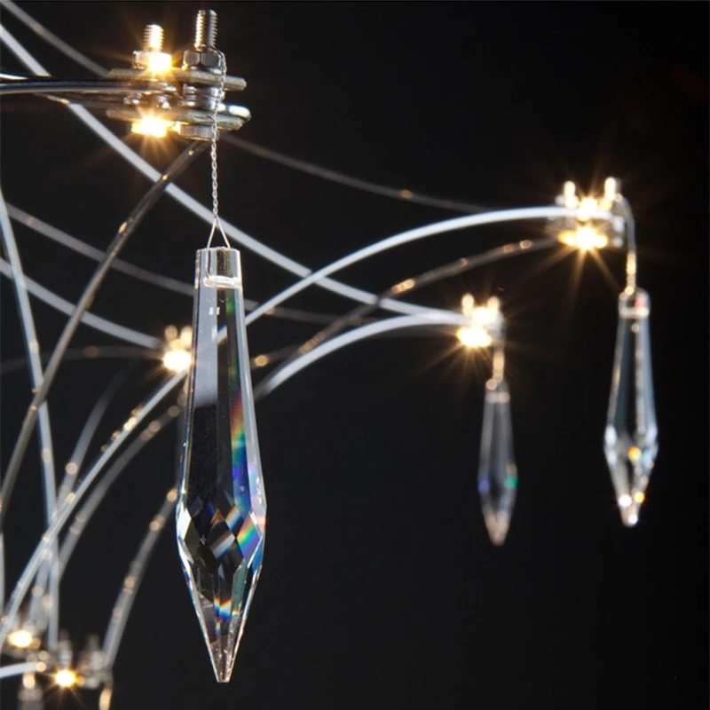 Imagem -05 - Starry Rain Cube Crystal Chandelier Starlight Filled Sky Luxury Attic High Floors Duplex Led Lighting Decor Itália Designer