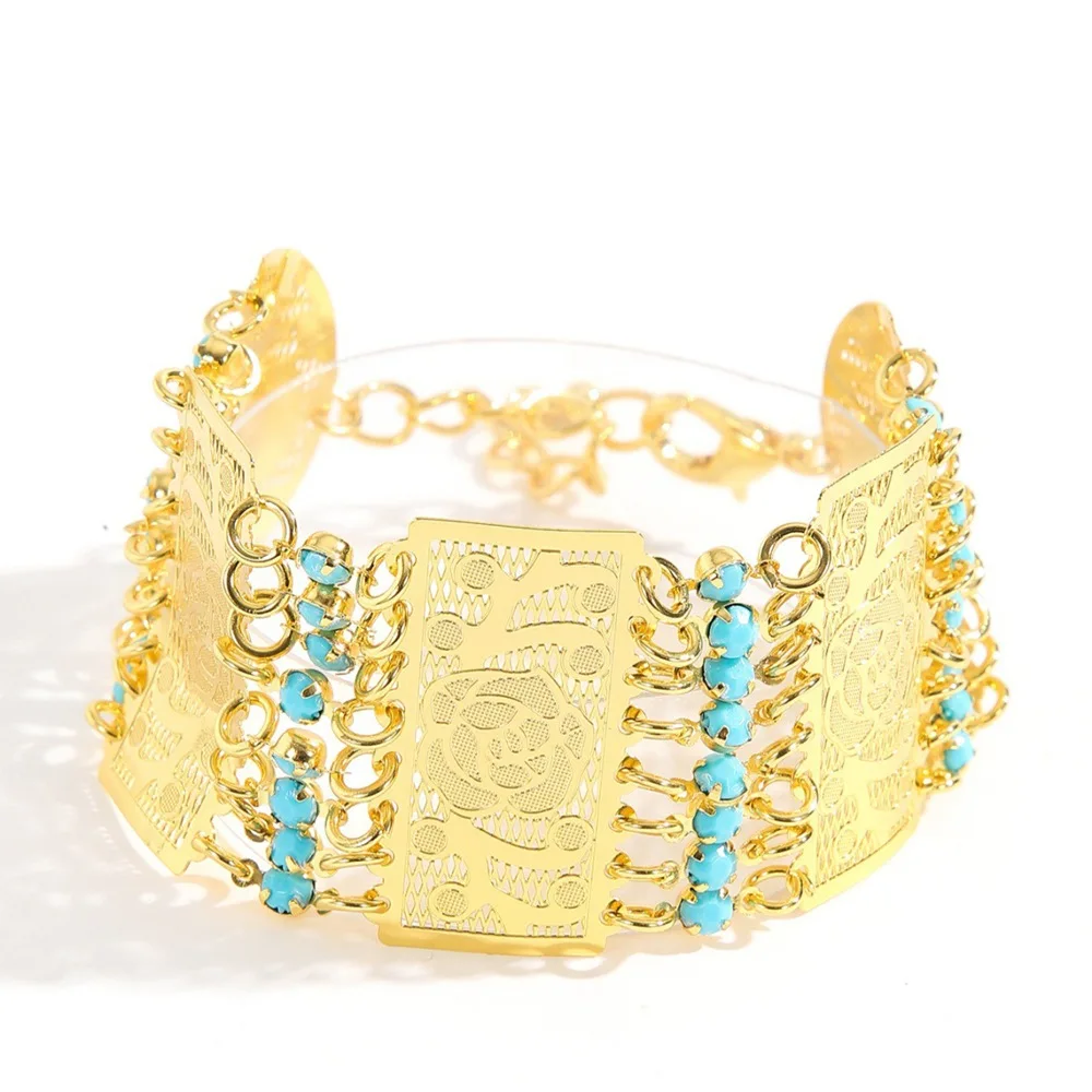 New European Dubai Fashion 24K Gold Plated Bracelet Exquisite Engagement Party Jewelry for Lovers DD11059