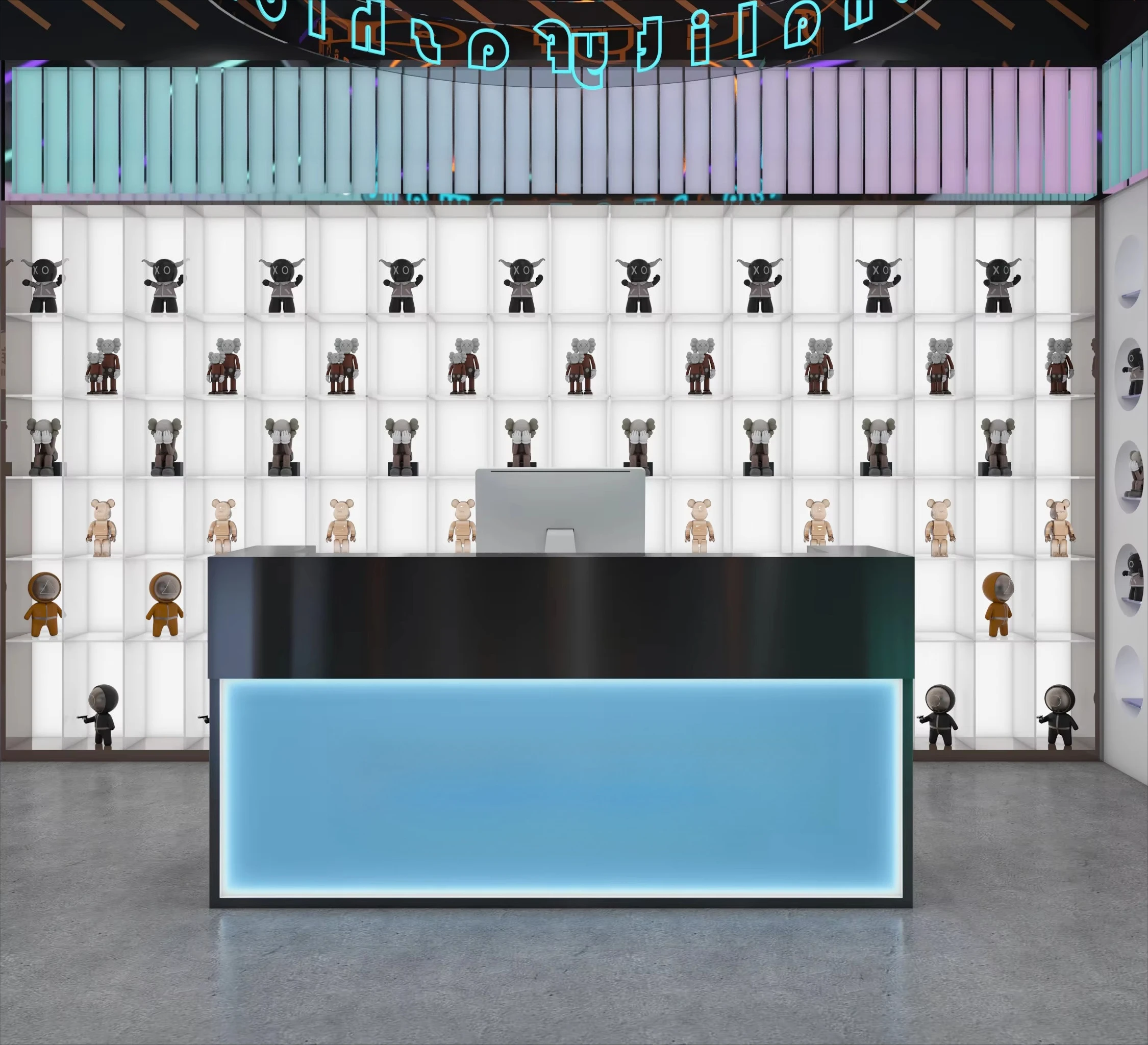 az-Small Fashion Toy Light Luxury Style Front Desk for Clothing Store Barber Shop Dance Studio Cashier@