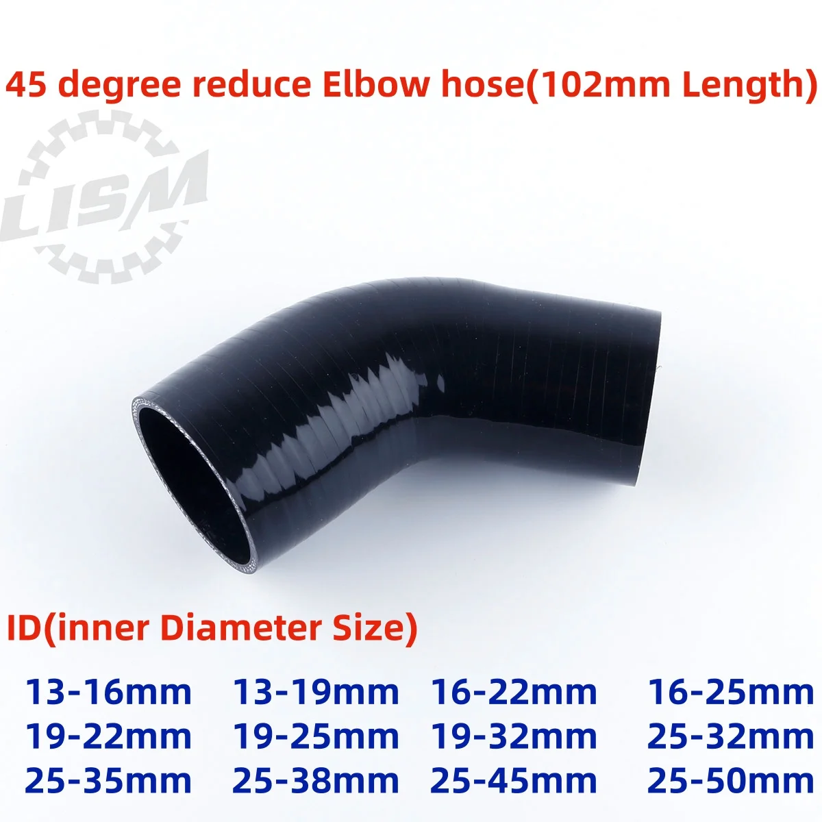 

45 Degree Reduce Elbow General Silicone Coolant Intercooler Pipe ID 13 16 19 22 25 32 35 38 45 50MM