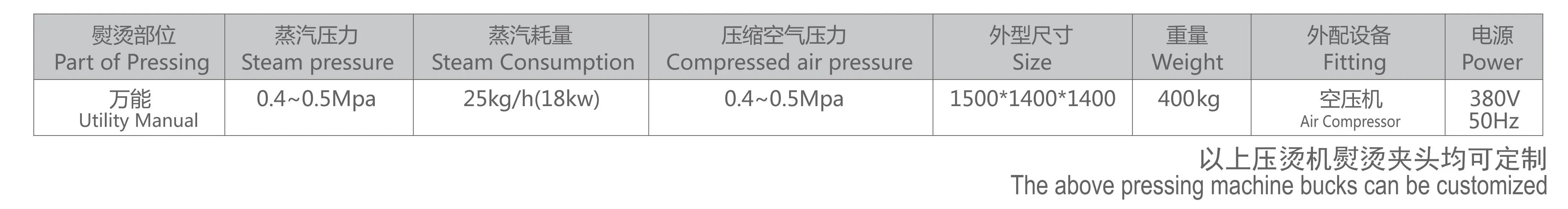 Professional Automatic Iron Steam Clothes Ironing Machine Laundry Shoulder-Back Press With Boiler