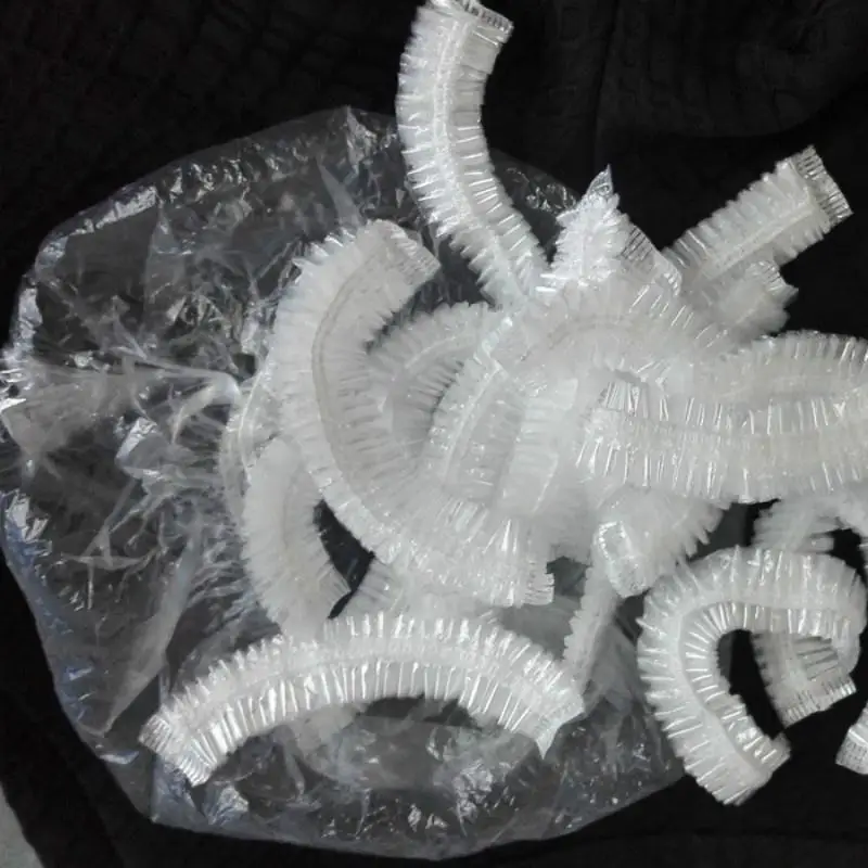 50/100pcs Elastic Waterproof Adults Shower Bathing Cap Disposables Spa Home Hair Hat