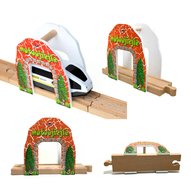 Klassisches Szenenzubehör, Höhltunnel, kompatibel mit Holzeisenbahnschienen, Gleisspielzeug für elektrischen Zug für Jungen S4