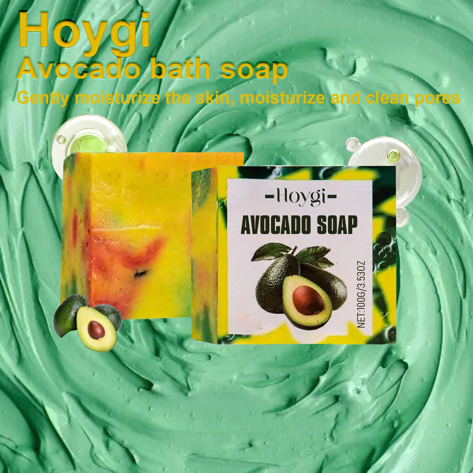 

Hoygi Avocado Bath Soap Gentle Moisturizing Winter Skin Care Fresh Oil Control