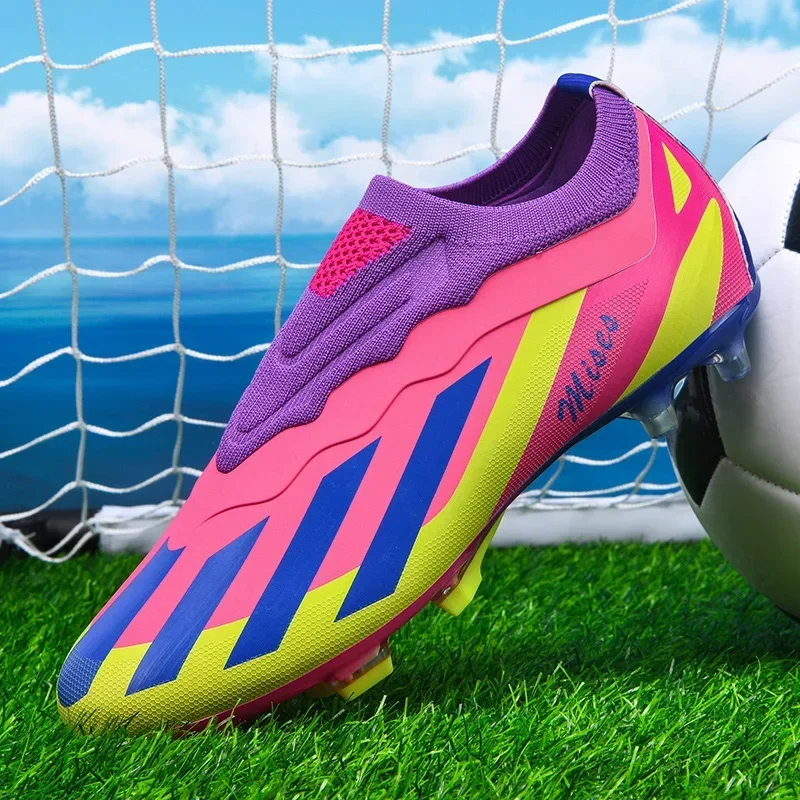 

Новые мужские футбольные бутсы, бутсы для занятий спортом на открытом воздухе, дышащие футбольные бутсы с длинными шипами, FG для мальчиков, нескользящие удобные