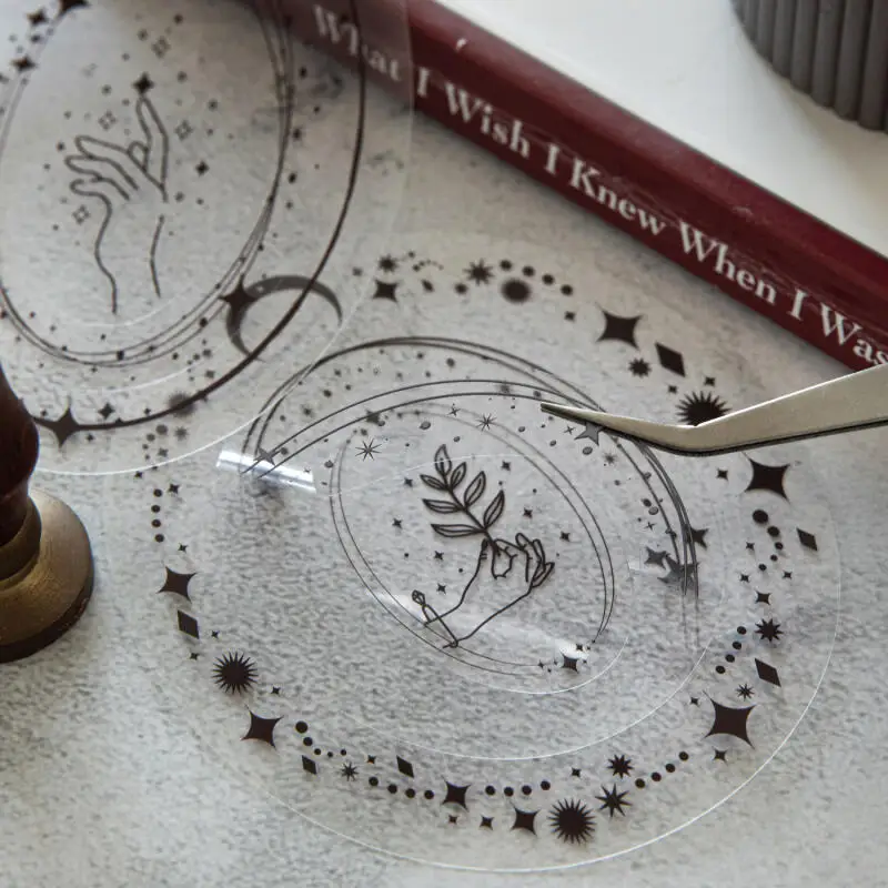 Card Lover 10Pcs [Galaxy Museum Series] PET Planet Fragments Star Trail Notes Vintage Style Material Decor Scrapbooking Stickers