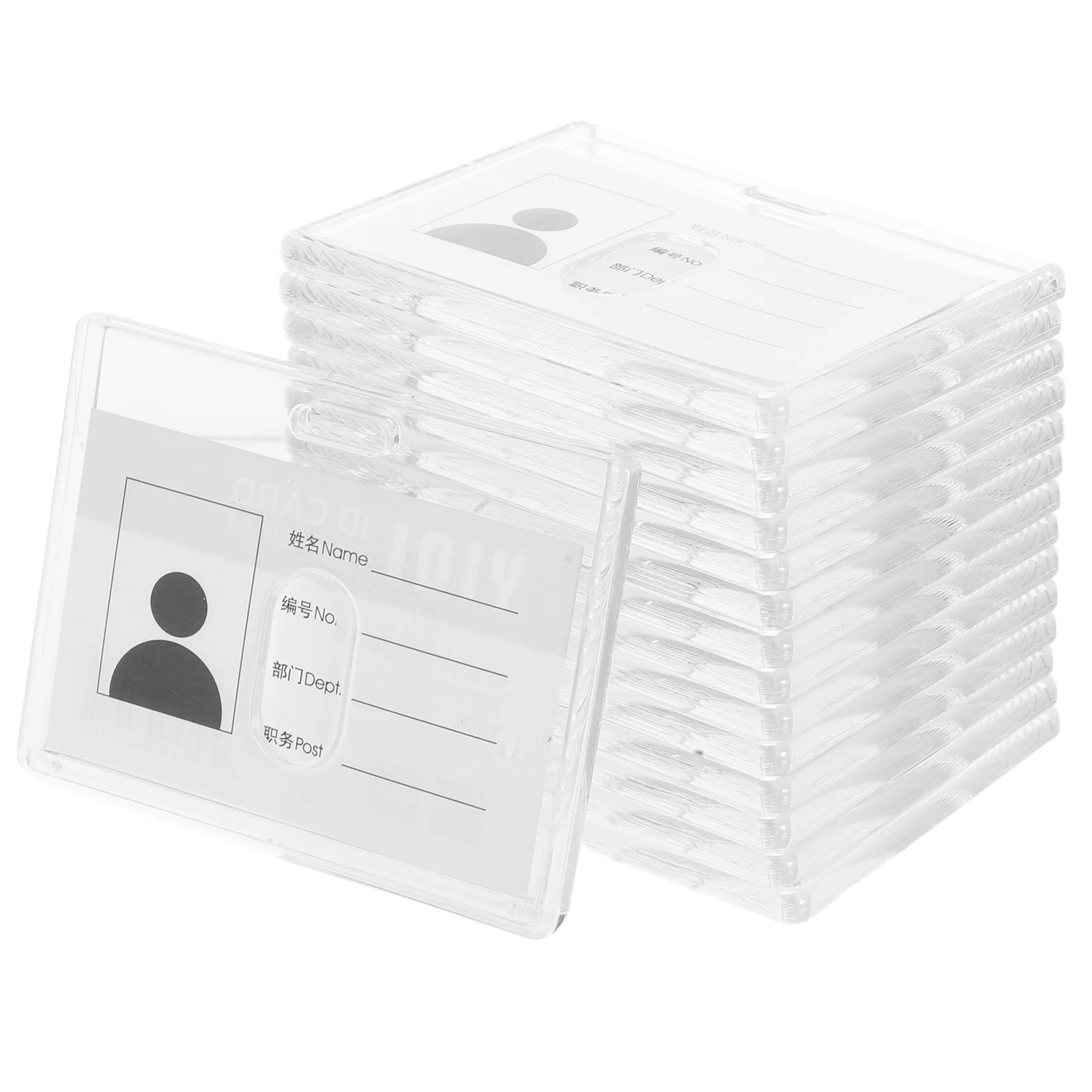 

15Pcs Clear Transparent Id Card Holders Heavy Duty Plastic Badge Sleeves for Student Office Access Badge Protector