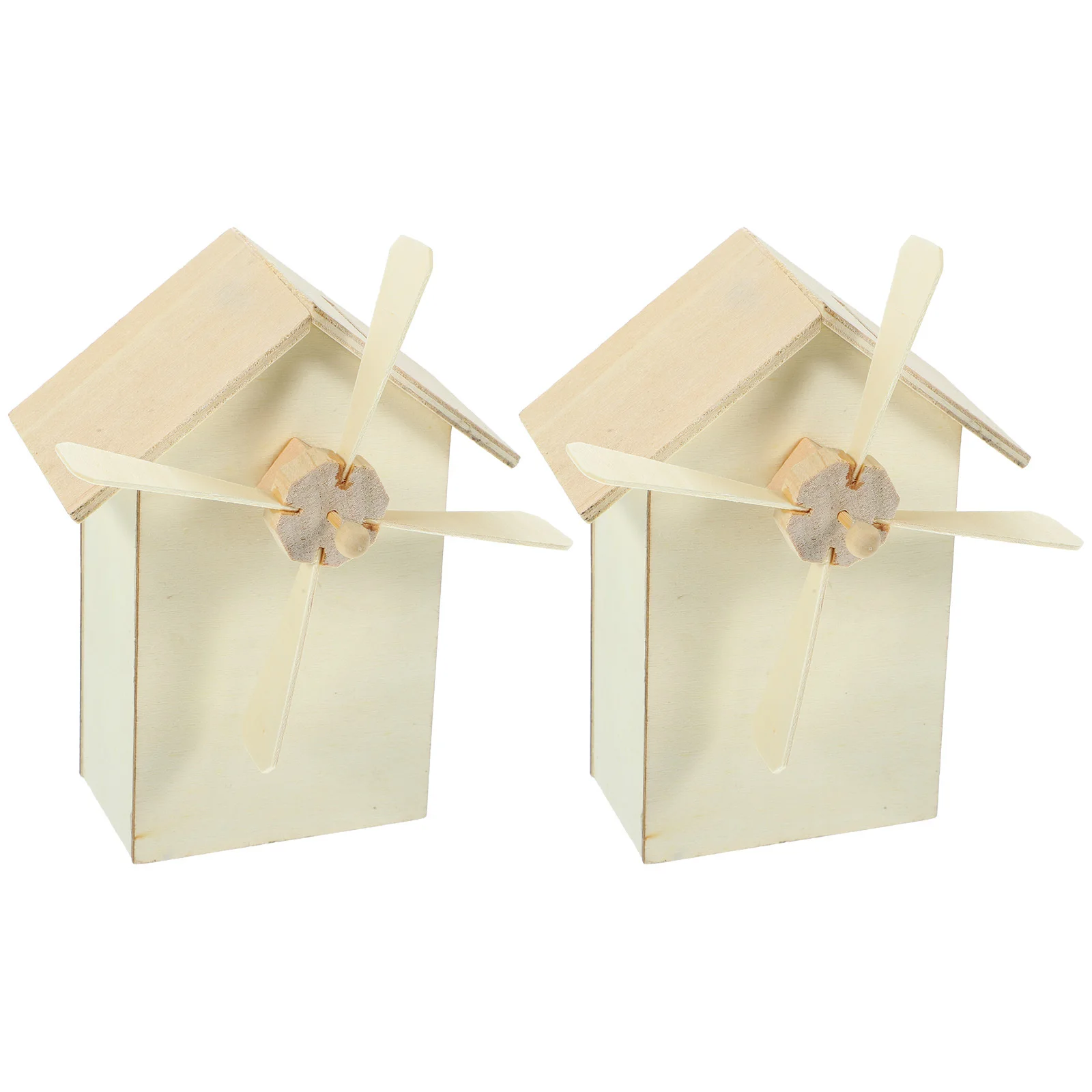 

2Pcs Wooden Windmill Piggy Bank DIY Painting Crafts Coin Storage Box Kids Money Saving Pot Decoration Wooden Windmill Crafts