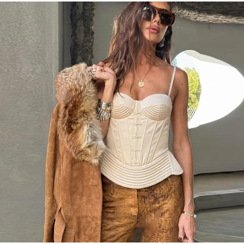 Mingmingxi Sexy Corset Top for Women – Boned Bustier with  & Slim Fit Crop Tank for Party Streetwear & Date Night