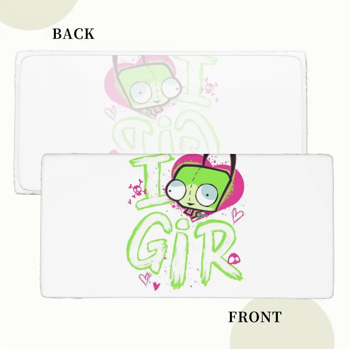 Invader Zim Valentine's Day I Love GIR Custom Rectangular Tablecloth Waterproof Table Cover for Dining Events Table Cloth