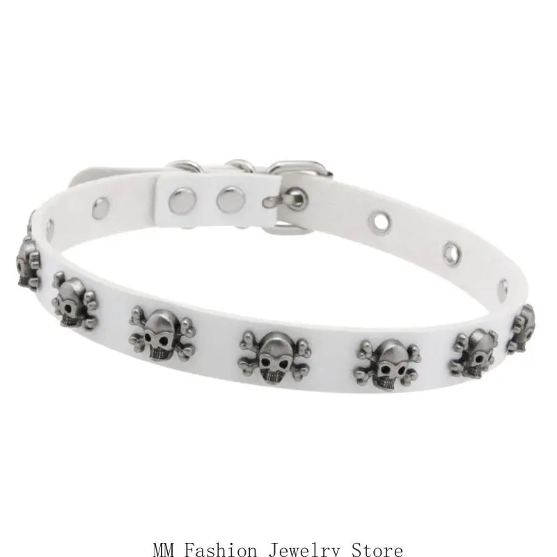 D0UB – ras du cou unisexe en collier avec breloque tête mort, bijoux à mode des années