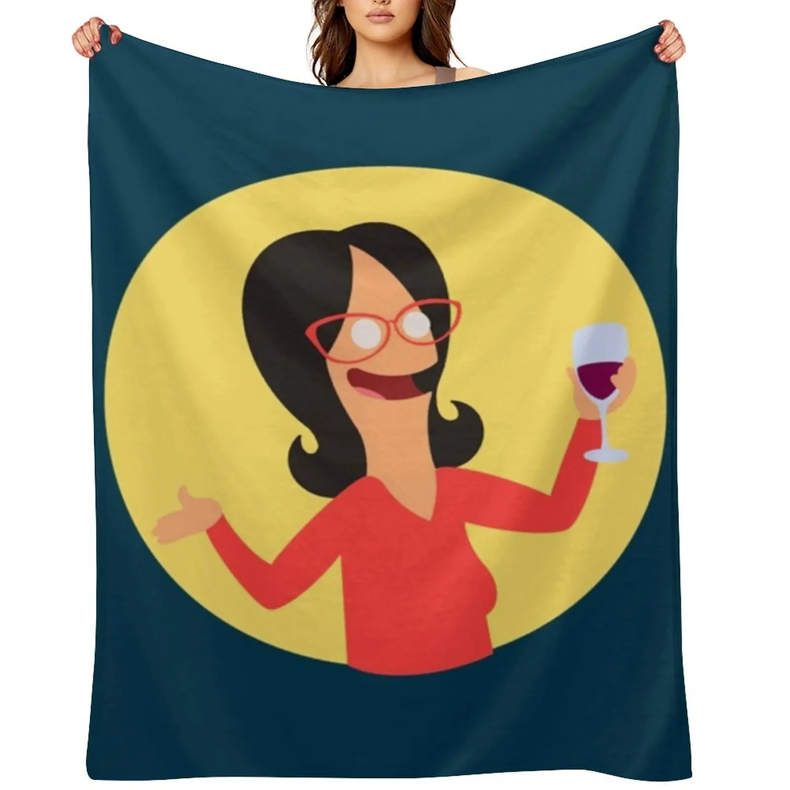 Linda and her wine Throw Blanket Thin wednesday Personalized Gift Baby Blankets