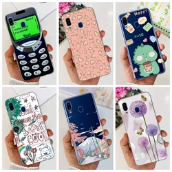 For Samsung A20 A20E A20S Case Cute Cat Flower Clear TPU Silicone Cover For Samsung Galaxy A20 E S A20E A20S Phone Case Funda