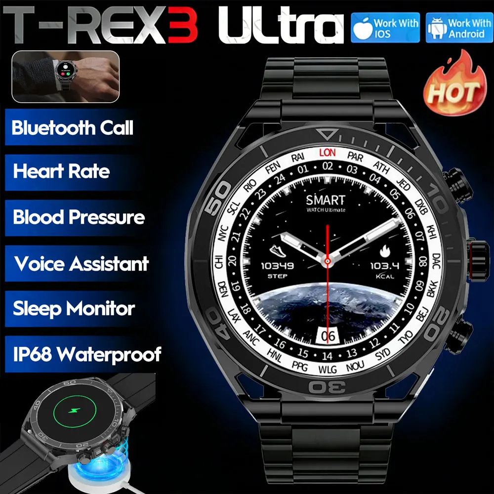 

Новые умные часы ULTIMATE DESIGN с AMOLED HD-экраном 1,63 дюйма, Bluetooth-вызовами, более 100 спортивными режимами, высококачественные деловые смарт-часы для мужчин