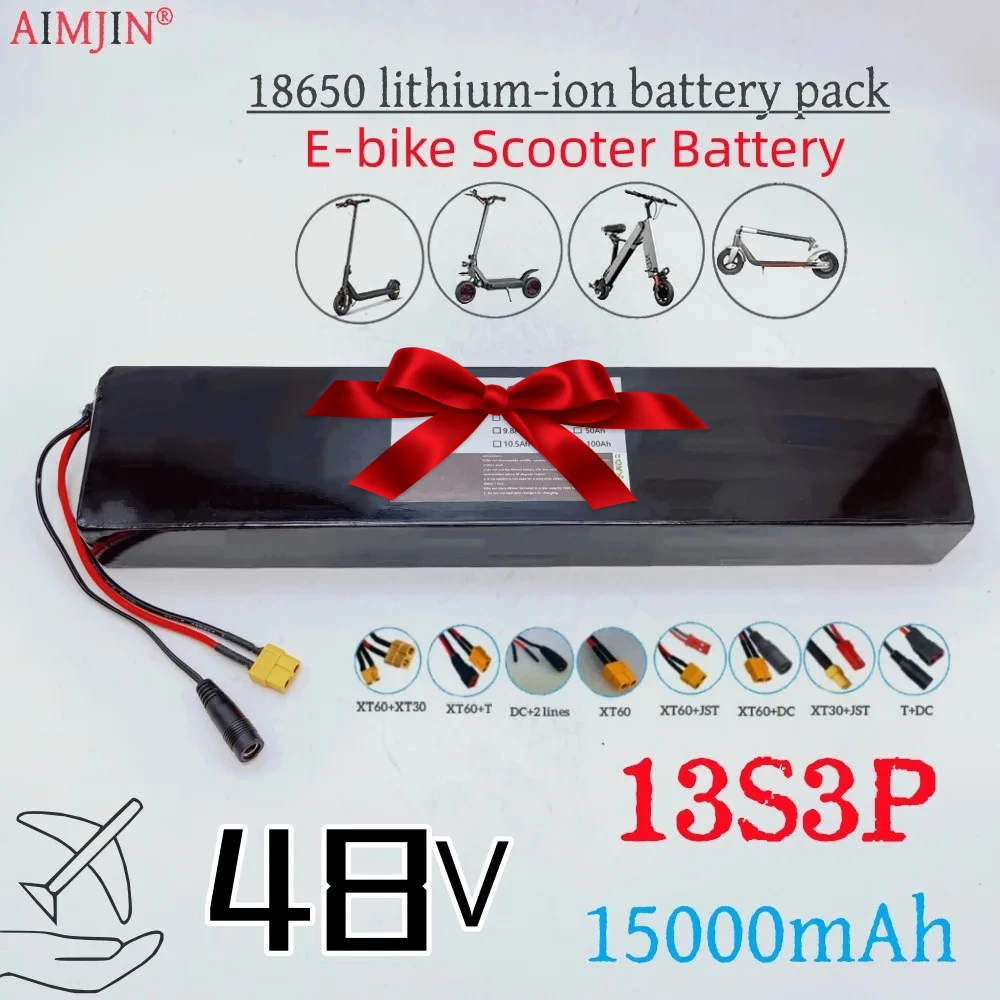 

18650 13S3P 48V 15Ah Rechargeable Lithium Battery Pack 54.6V Electric Scooter Battery with BMS
