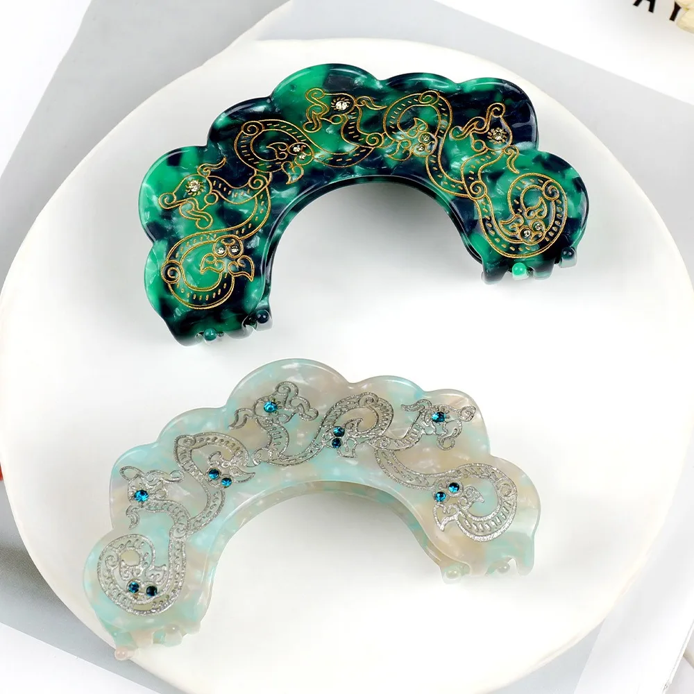 

Chinese Style Chinese Style Shark Clip Acetic Acid Exquisite Dragon Pattern Hair Claw Hair Catches Elegant