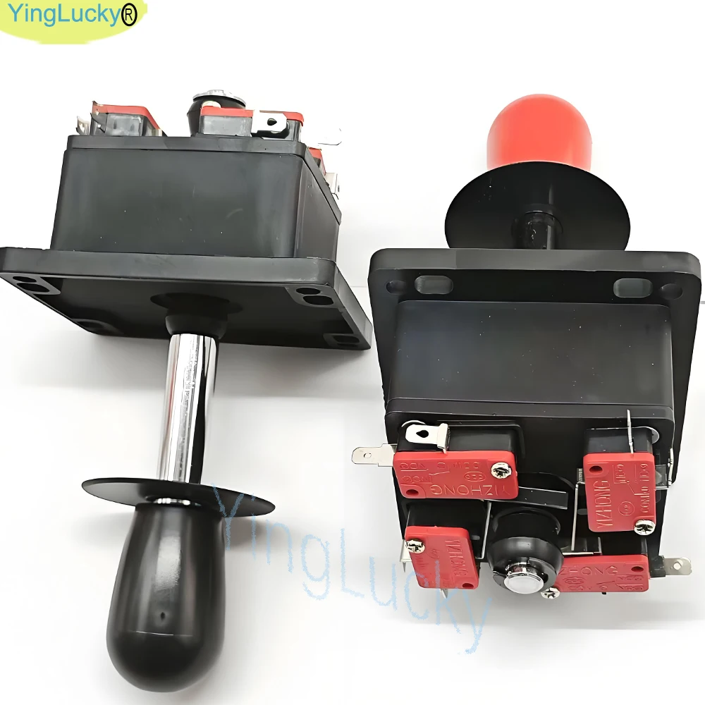 2pcs Arcade Stick Joystick HAPP Style with 3-Terminal Micro Switch Red Top Ball Bat Head Game Cabinet Accessories