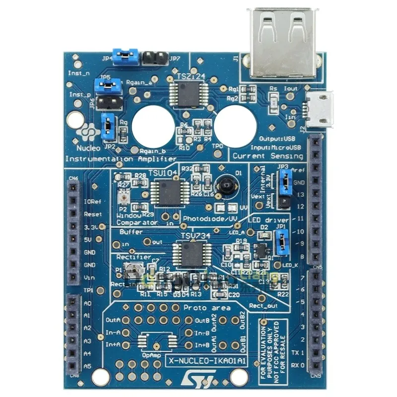 X-NUCLEO-IKA01A1 TSU104 TSZ124 TSV734 operational amplifier STM32 expansion plate