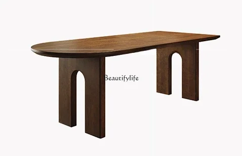 

FG11Ash Wood Dining Table Simple Modern Household Log Small Apartment Dining Table