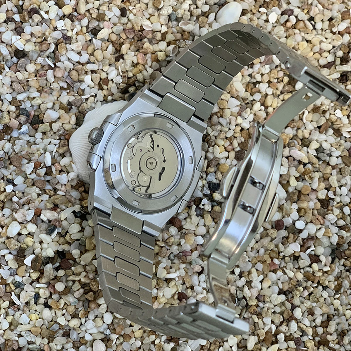 LAXED Men's Sapphire Automatic Mechanical Watch Stainless Steel Waterproof NH35 Movement