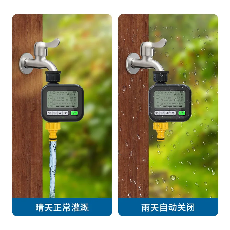Programmable Garden Hose Water Timer LCD Automatic Irrigation Sprinkler Controller with Rain Delay Manual Watering IPX5
