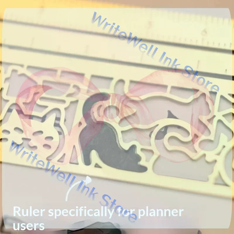 1Pc Cute Cat Double Sided Ruler Bookmark Creative Measuring Marker For Diary Planner Notes Student Stationery Gift