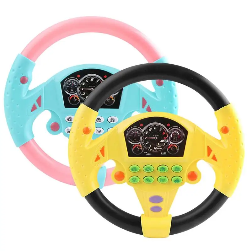 Children Eletric Simulation Steering Wheel Toys Gifts Light Sound Musical Stroller Simulate Driving Car Vocal Kids Toys