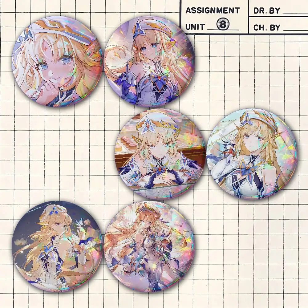Nicole Reeyn Genshin Impact Button Badge 2PC Sets for Bags & Clothes & Accessories Metal Pin Stylish Decoration