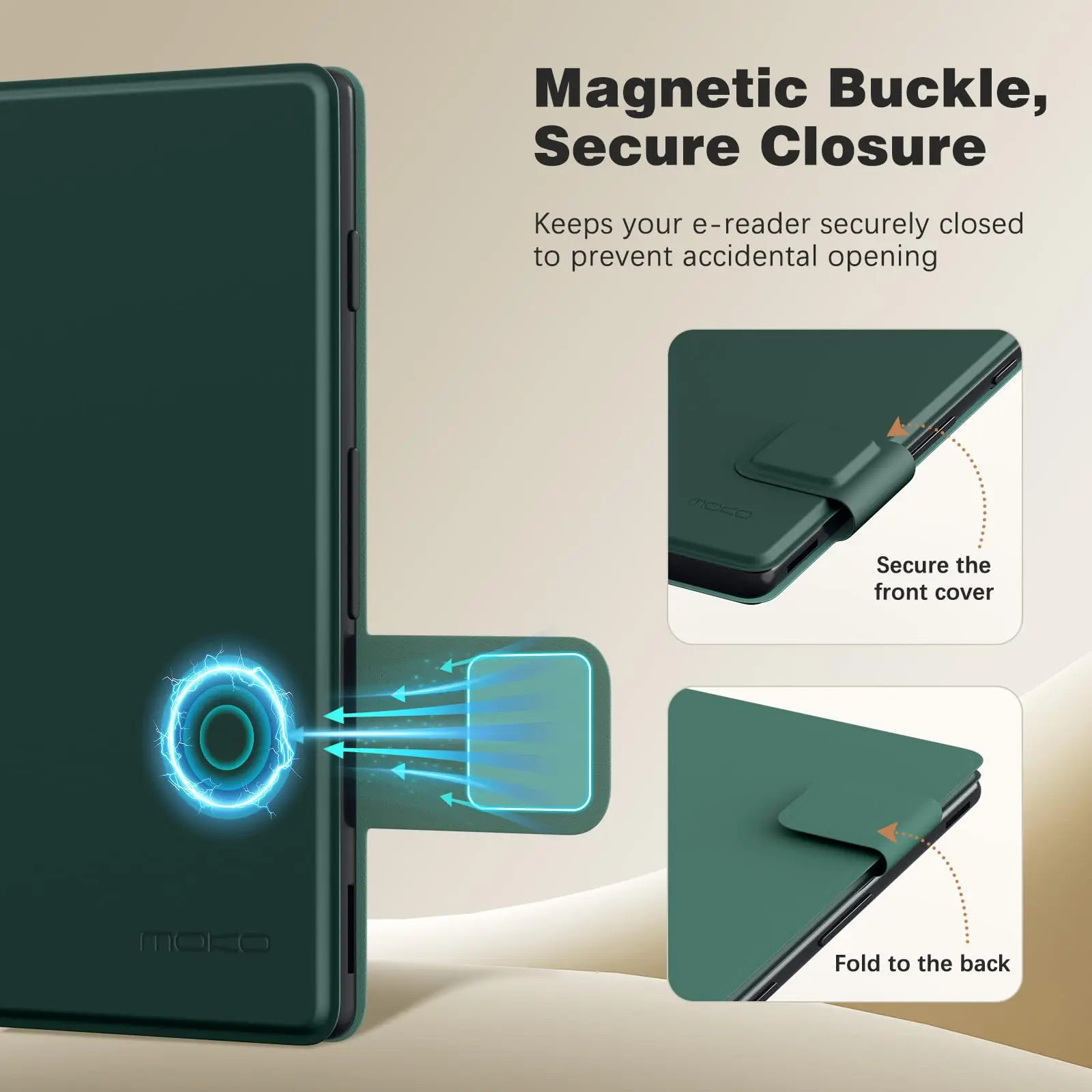 MoKo Magnetische Hülle für X4 E-Reader 4,3 Zoll, ultraleichte, schlanke Folio-Hülle aus Premium-PU-Leder für X4 Pocket E-Book Reader – Detail 7