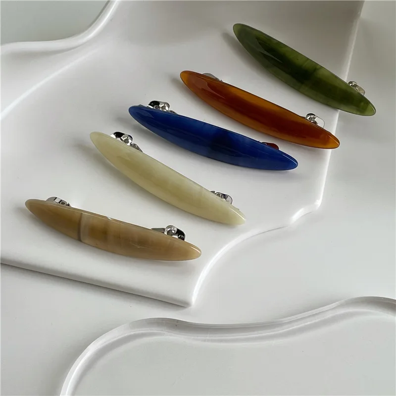 INS wind texture acetic acid texture acrylic one-word clip spring clip temperament simple willow hairpin side clip Korean